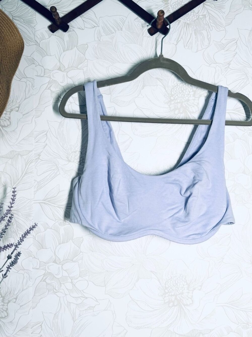 Pink Light Purple Bralette With Underwire Support